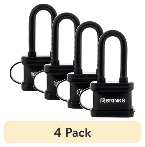 4pk Weather Resistant Laminated Steel Padlock Brinks 40mm Keys