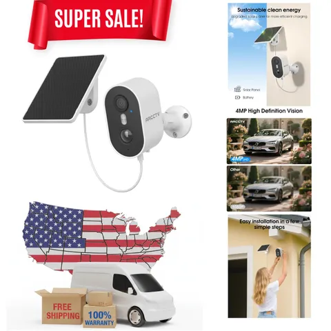 Battery & Solar-Powered 4MP Outdoor Camera | Color Night Vision & Motion Alerts