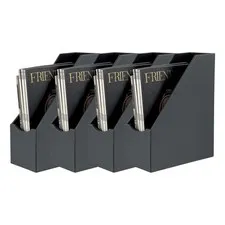 Magazine File Holder, Leatherette Desktop Document Organizer, Home Office Pap...