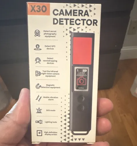 X30 Camera Detector Hidden Camera Detector, SOS, Vibration Alarm, Black USB