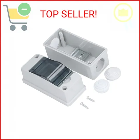 Lwuey 2 Way Breaker Box, Din Rail Box MCB Distribution Protection Box IP65 Water