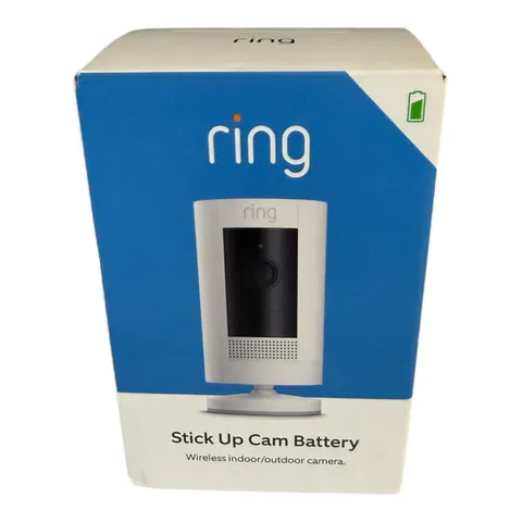 Ring Stick Up Cam Battery - Indoor/Outdoor Smart Security Camera, White
