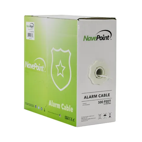 Security Burglar Alarm Cable 22/4 22AWG Unshielded Wire 500ft White 3-Pack