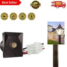Weather-Resistant Outdoor Lighting Sensor for 3" Post Fixtures - Bronze Finish
