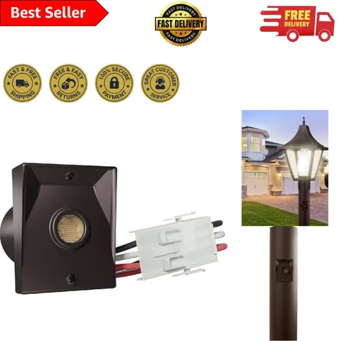 Weather-Resistant Outdoor Lighting Sensor for 3" Post Fixtures - Bronze Finish