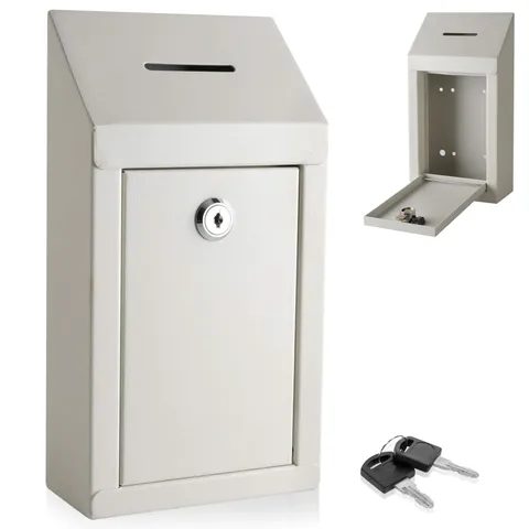 Metal Donation & Collection Office Suggestion Secure Box With Top Coin Slot