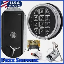 Gun Safe Lock Replacement Chrome Keypad Safe Electronic Lock Solenoid 2 Key NEW
