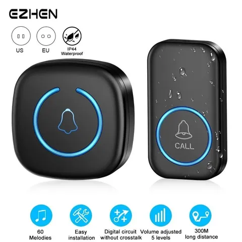 WIRELESS WIRELESS DOORBELL DIGITAL SMART WATERPROOF OUTDOOR HOME OFFICE