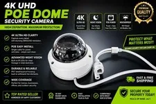 NEW 8MP 4K PoE IP Security Camera ONVIF Outdoor Dome CCTV 3.6mm HD USA