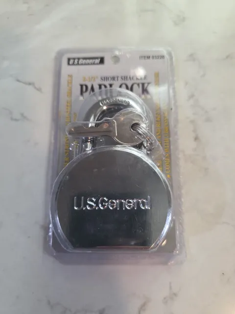 Padlock US General 2-1/2" short shackle padlock super strong 3 keys new