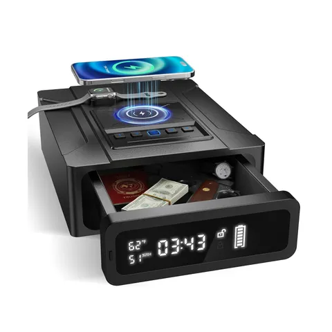 ORARAER Biometric Smart Gun Safe, 3 Quick Access Handgun Safe with Alarm Cloc...