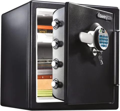 SentrySafe Fireproof Waterproof Home Safe Biometric Fingerprint Keypad Key Lock