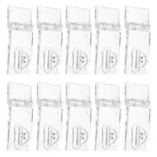 10 Sets Acrylic Clear Hinge Lock for Cabinets and Display Boxes - Transparent