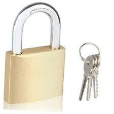 Solid Brass Padlock with 3 Keys, Locker Lock with Brass Body & Steel 1pack