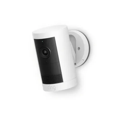 Ring Outdoor Cam Plus Smart Wireless Security Camera White HD Weatherproof