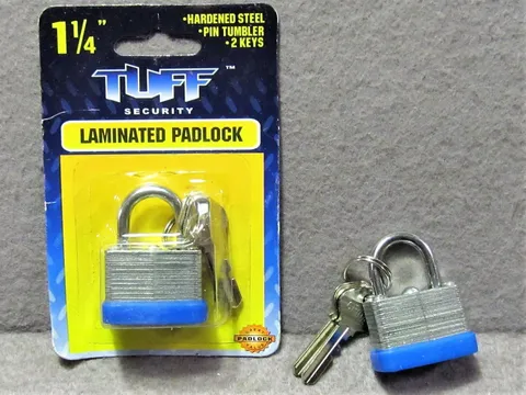 Two TUFF security PADLOCKS  1 1/4" laminated 