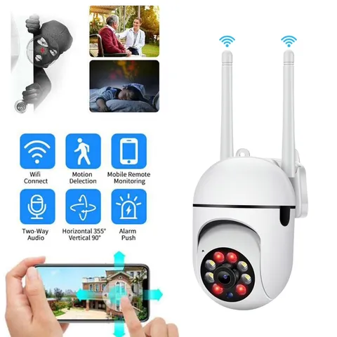 1080P Wifi Security Camera with 360° View - 2.4Ghz & 5G Dual-Band, Motion Detect