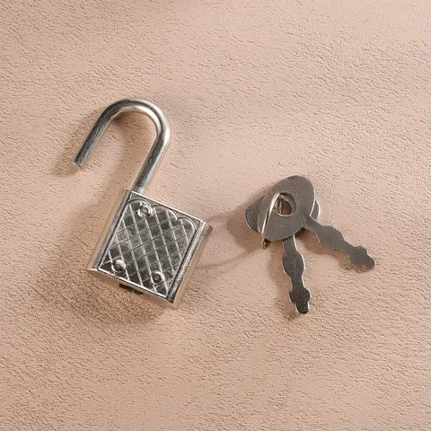 5Pc Padlocks Metal Silver Kid Diary Craft Decoration Lock Key Security Household