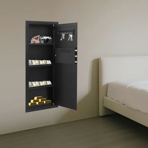 Fireproof Hidden Lock Wall Safe With Keys Cash Jewelry Superior Home Security
