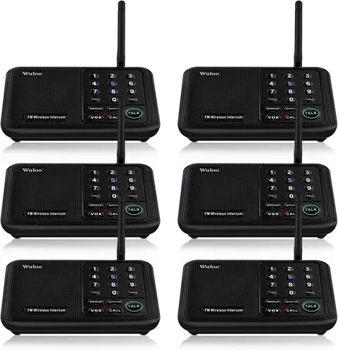 Wuloo Intercoms Wireless Home 5280FT Range 10 Channel 6 Pack