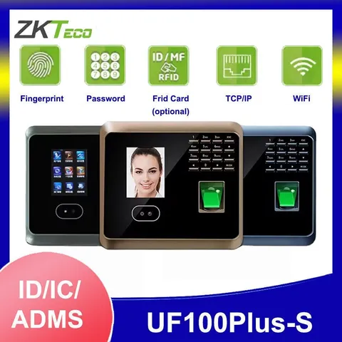 ZKteco UF100Plus-S WiFi TCP/IP Face Fingerprint Access Attendance Time Clock New