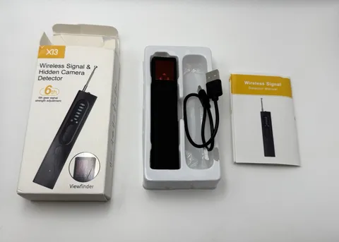 X13 Wireless Signal & Hidden Camera Detector w/ Viewfinder, Black, USB