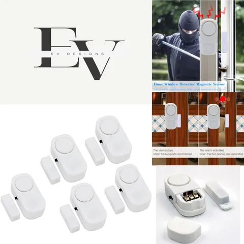 95 Db Wireless Entry Alarm Pack of 5 - Reliable Home Security System