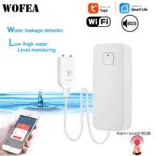 WiFi Smart Water Leak Sensor Flood Detector Alarm Remote App Home Security 80dB