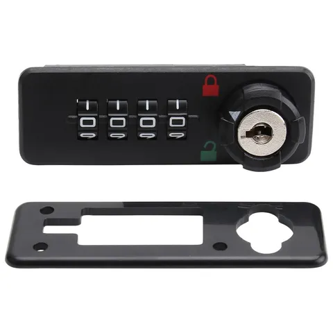 4 Digit Mechanical Combination Lock ABS Password Lock Black for Mailbox Cabinet