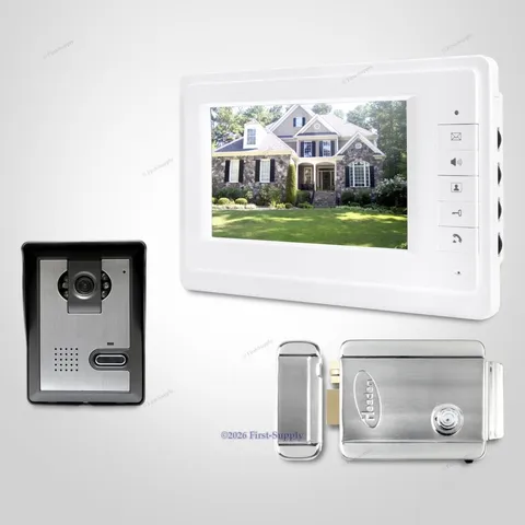 7" Wired Video Door Intercom System Electric Lock Supported for Home Security