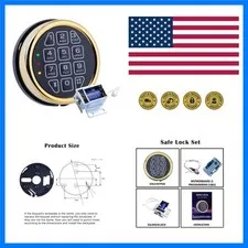 Safe Lock Replacement with Solenoid Lock, Upgrade Electronic Digital Golden K...