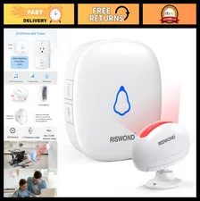 Wireless Motion Sensor Door Chime Alarm - 500ft Range, 32 Tunes, 5 Volume Levels