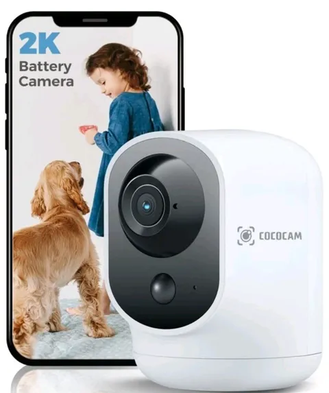 COCOCAM 2K Indoor Pan/Tilt Wireless Security Camera 5200 mAh Battery  with Audio