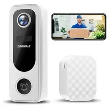 Doorbell Camera Wireless No Subscription - 2K Video Doorbell Wireless with Chime