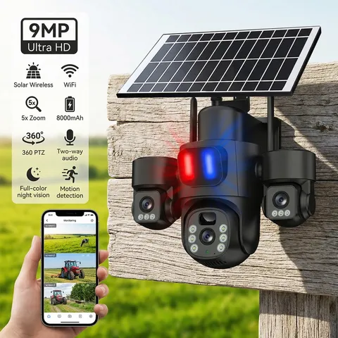 Camara De Seguridad Solar Inalambricas Para Exterior Con Vision Nocturna y Audio