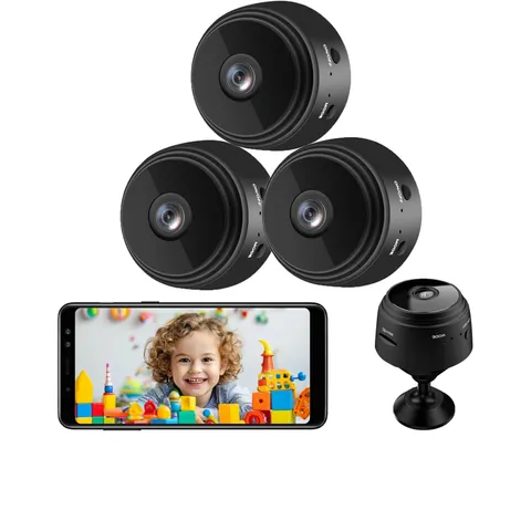 Mini Security Camera 1080P HD WiFi Indoor Outdoor 3 Pack Night Vision Baby Pet