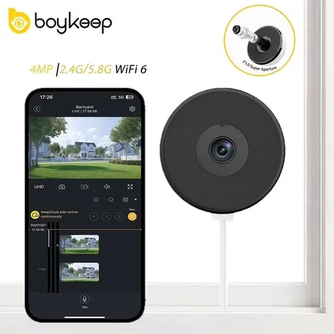 Window Camera, 2.4G&5G WIFI Smart Security Camera, 4MP Home Security Camera for