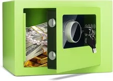 Caja fuerte digital acero teclado seguridad joyas dinero oficina hotel verde