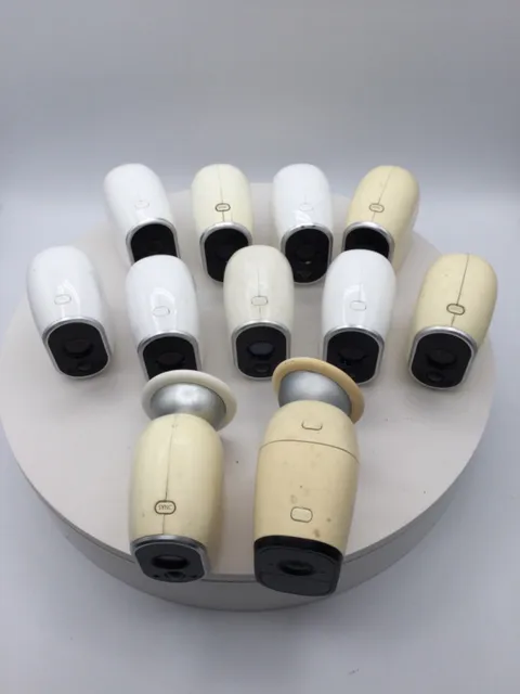 Lot of 11 Arlo Add-On Wireless Security Cameras VMC3030 w/ 2 Stands Untested REA