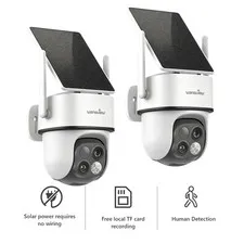 Wansview 2K Security Camera Solar Battery Powered Wireless WiFi For Home safety