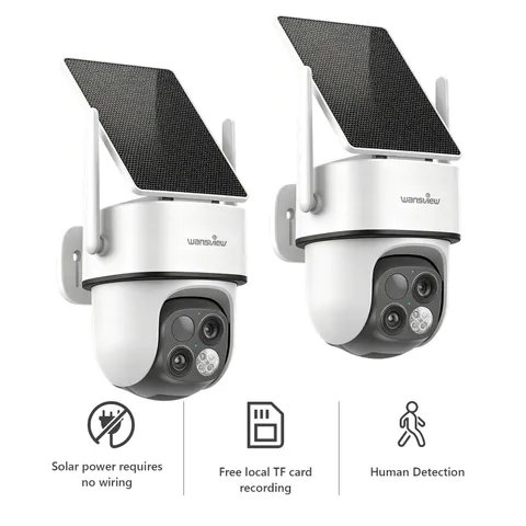 Wansview 2K Security Camera Solar Battery Powered Wireless WiFi For Home safety