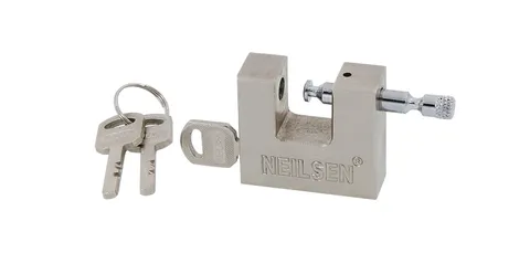50mm Steel Shutter Padlock Heavy Duty Container Lock Rotating Bolt 3 Keys
