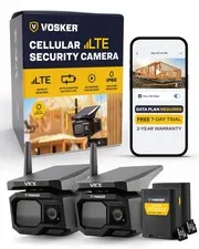 Vosker VKX Solar Powered 4G-LTE Outdoor Cellular Security Camera - No WiFi Ne...