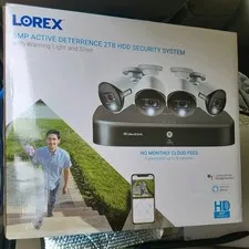Lorex 5MP Active Deterrence Security 4 Cameras System camera 2TB HDD 4K 8-Ch DVR