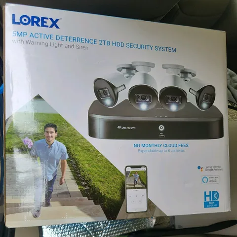 Lorex 5MP Active Deterrence Security 4 Cameras System camera 2TB HDD 4K 8-Ch DVR