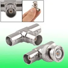 BNC 3 Way Female to Female Connector + Male/Female RF Coaxial Tee Adapter