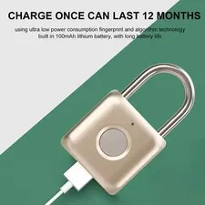 Fingerprint Padlock IPX2 Waterproof Smart Keyless Biometric Thumbprint Lock