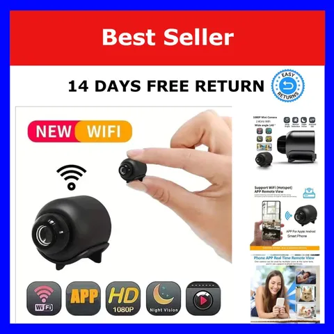 1080p Mini Security Camera Wi-Fi Night Vision Motion Detection