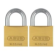 ABUS Mechanical 55/40mm Brass Padlocks Twin Pack ABU5540TC