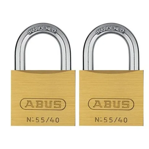 ABUS Mechanical 55/40mm Brass Padlocks Twin Pack ABU5540TC